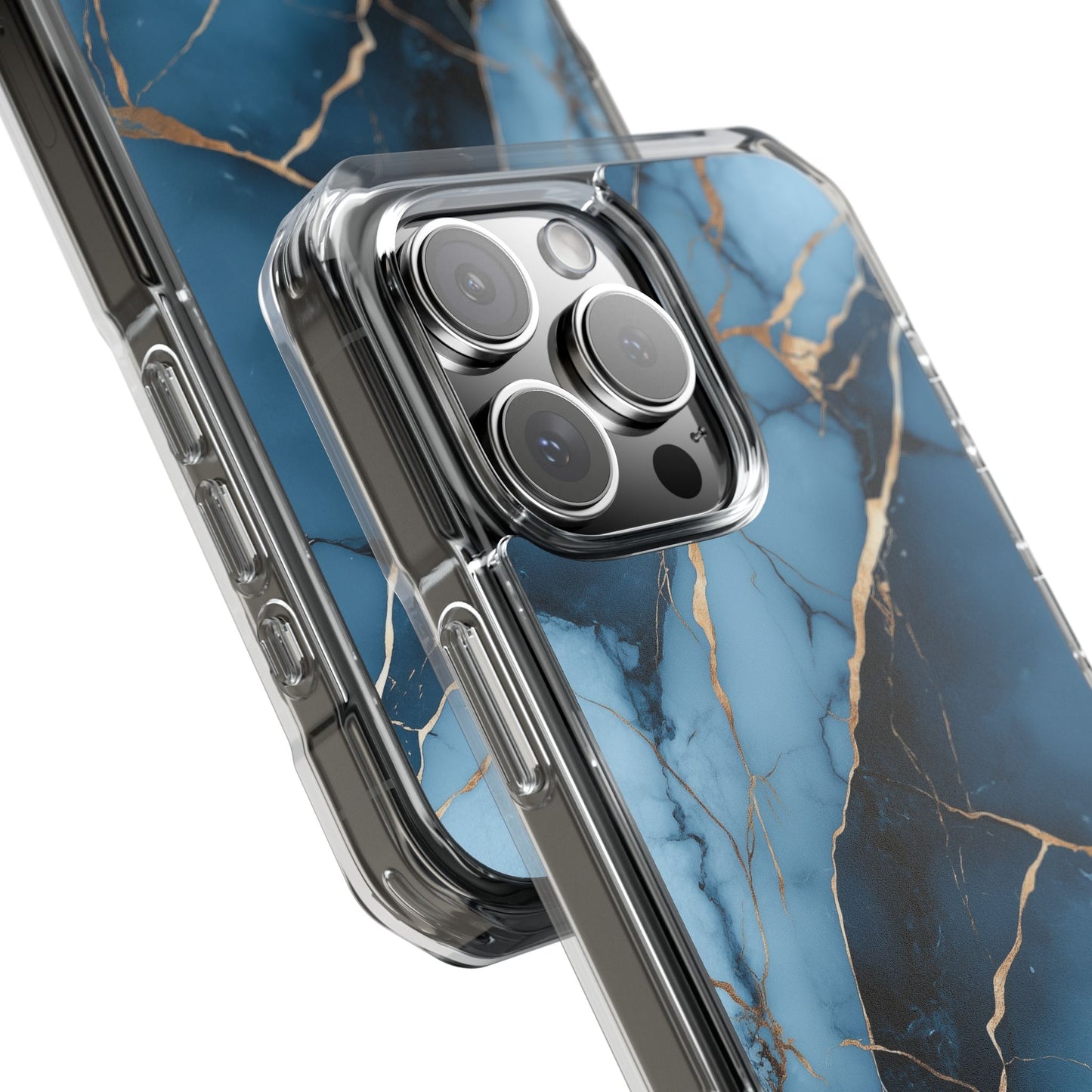 Gilded Blue Marble Clear Impact iPhone Case