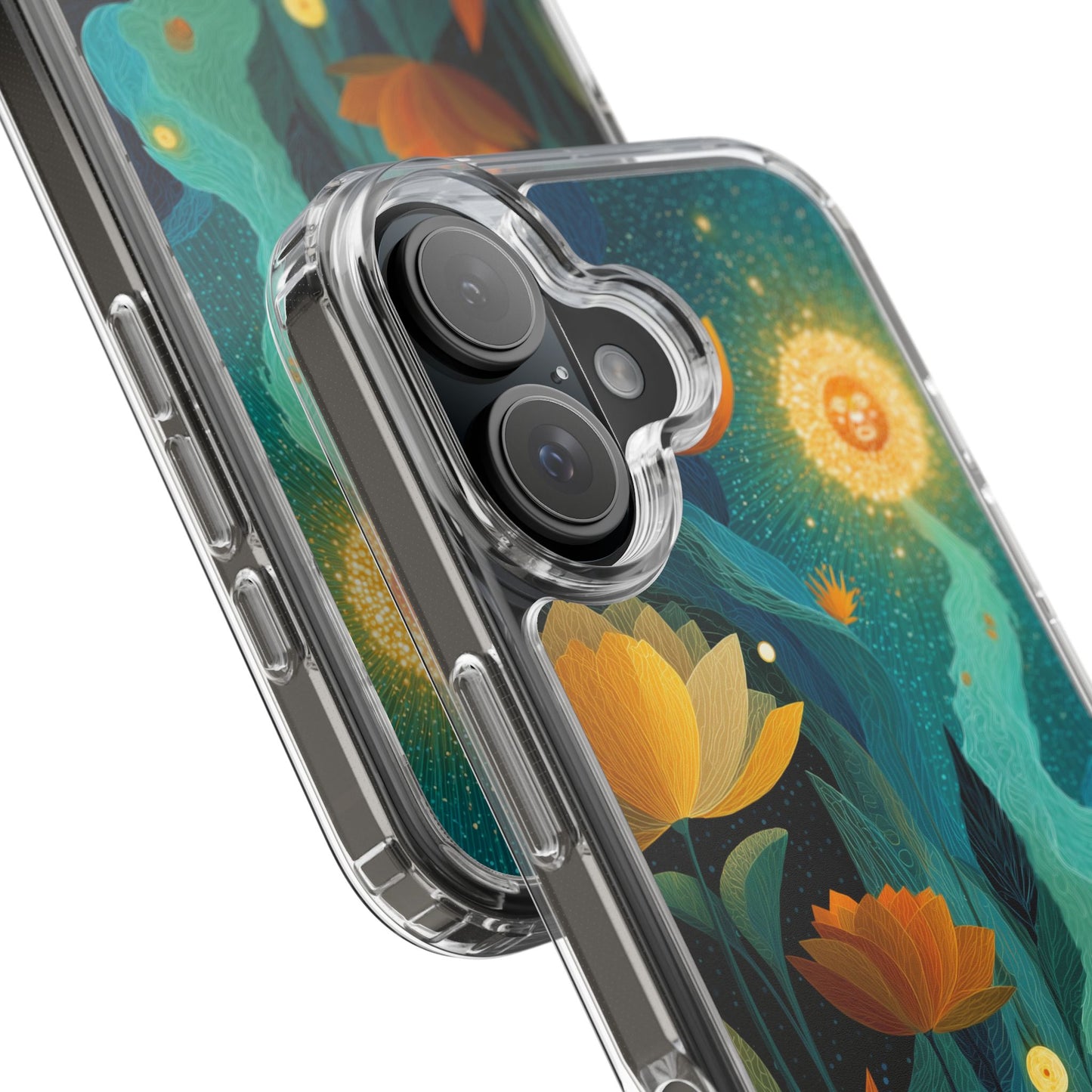 Deep Radiant Nature - Clear iPhone Case with Floral Design