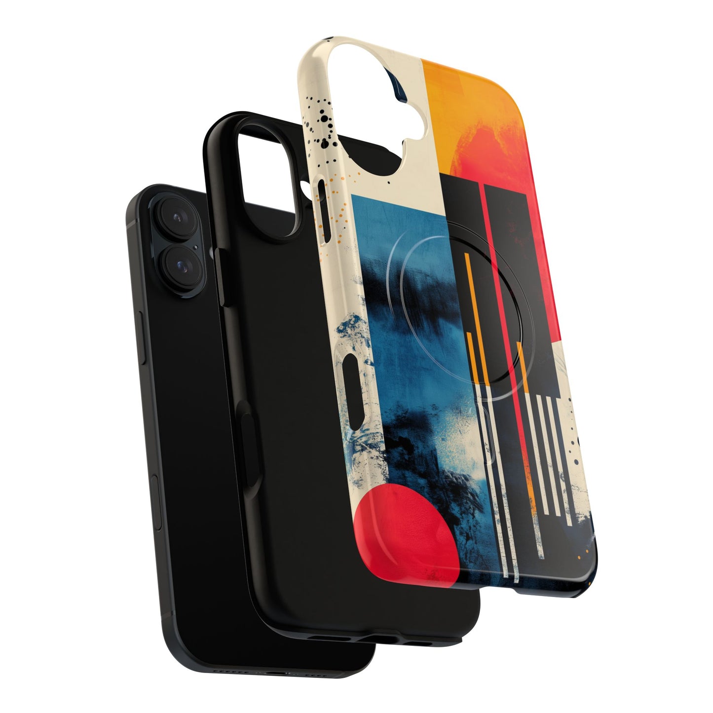 Abstract Tough Magnetic Phone Case - Colorful Geometric Design