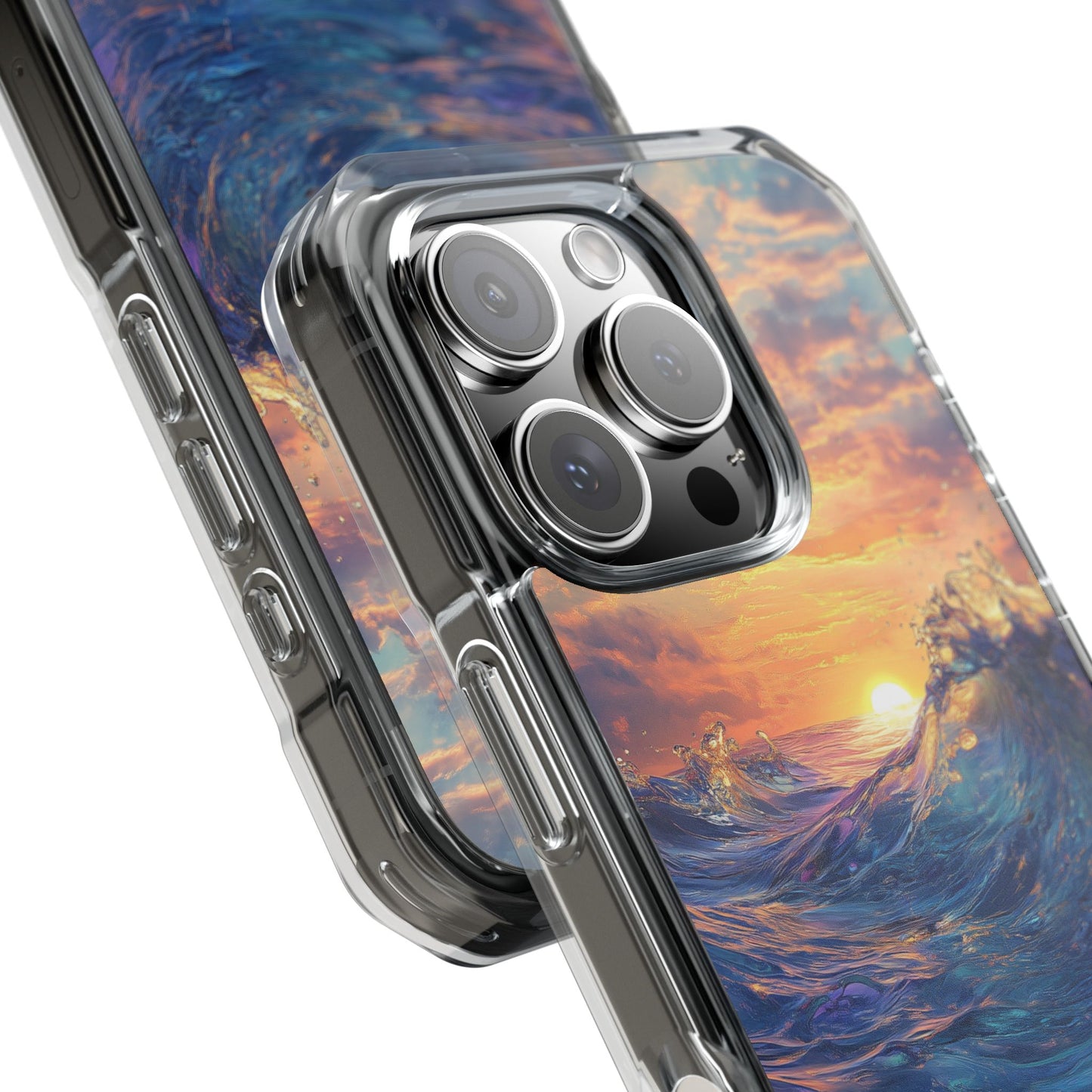 Glowing Tidal Wave Magnetic Clear iPhone Case