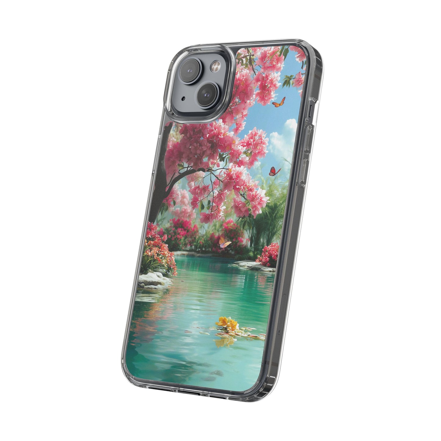 Enchanted Blossom Tree Clear iPhone Case – Boho Floral Nature Design