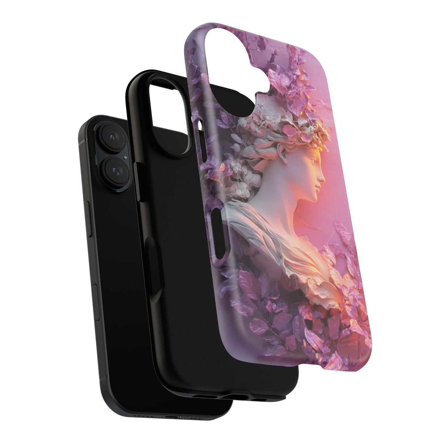 Elegant Floral Tough Magnetic Case for iPhone - Aesthetic Protection