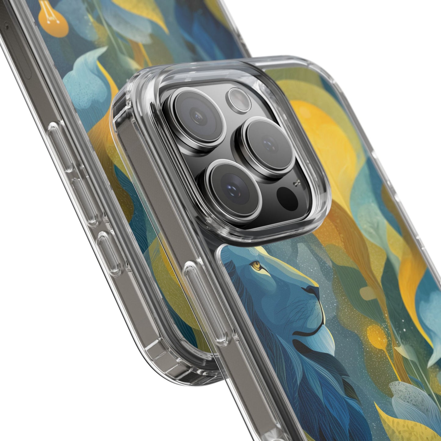 Artistic Lion Design Clear Phone Case | Nature-Inspired Protection for Animal Lovers