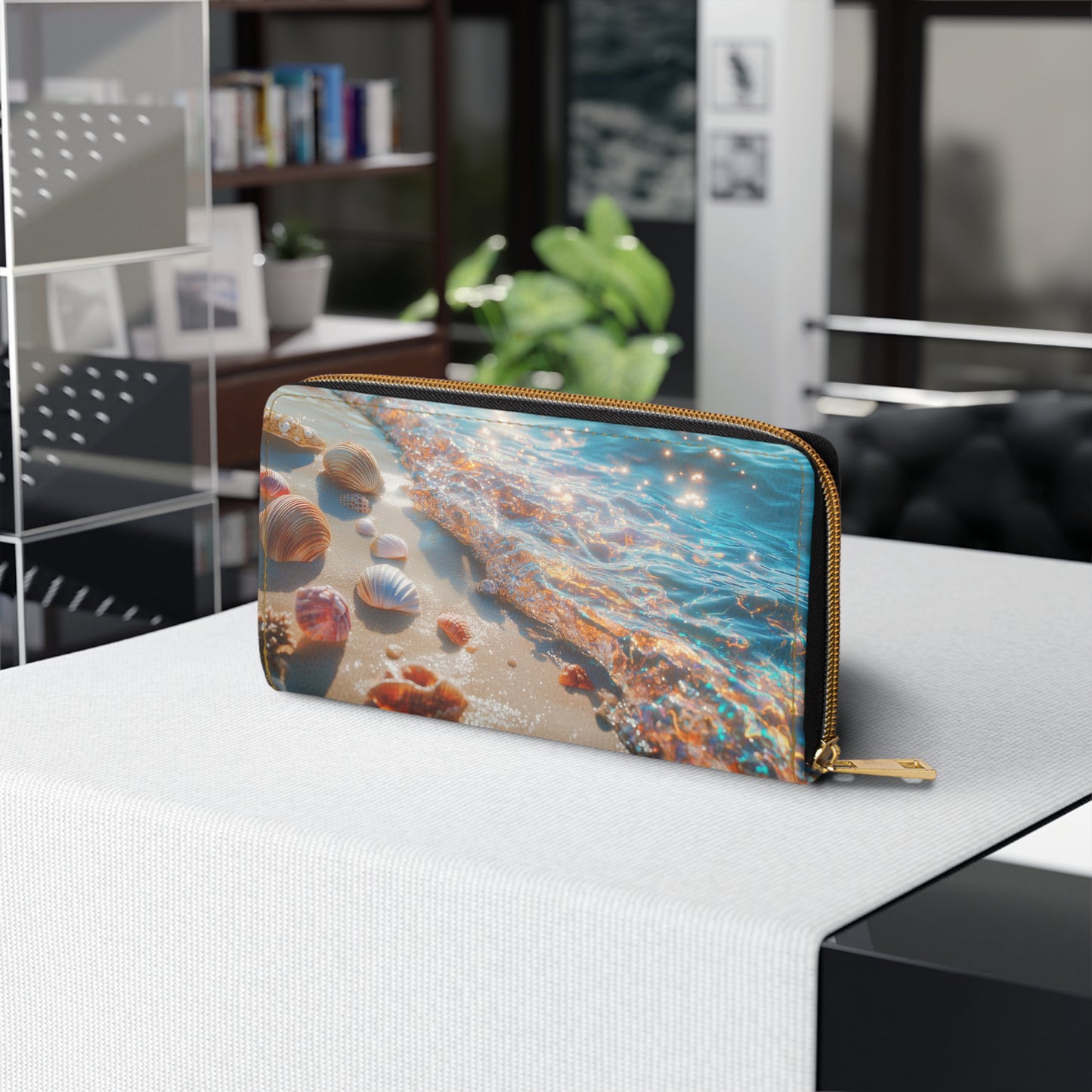Aqua Beach Vibes Cell Phone Clutch Wallet