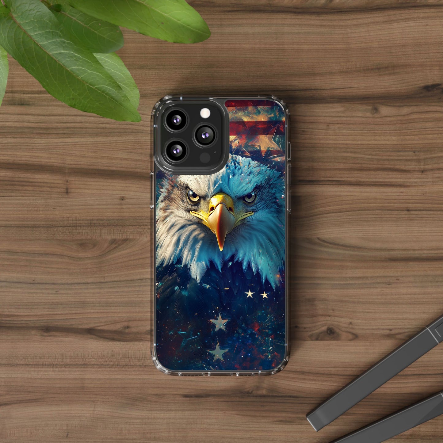 USA Eagle Design Clear Phone Case - Patriotic and Stylish