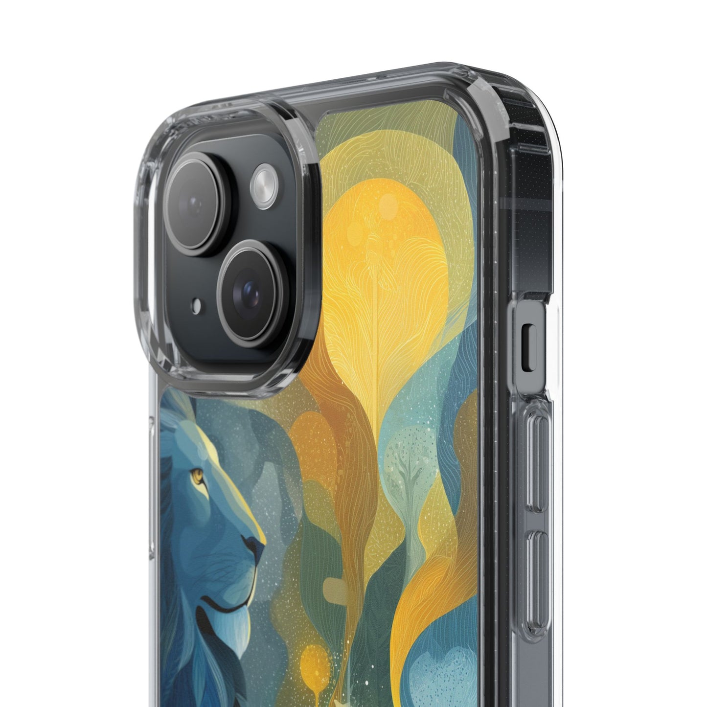 Artistic Lion Design Clear Phone Case | Nature-Inspired Protection for Animal Lovers