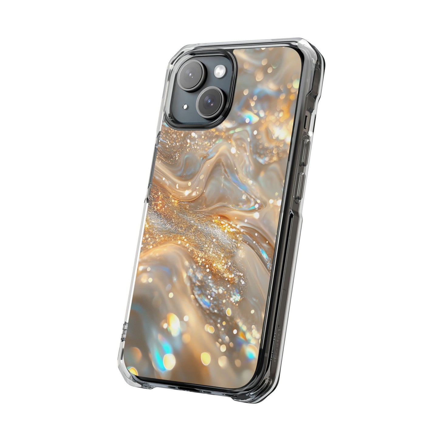 Celestial Gold Mist Magnetic Clear Impact iPhone Case