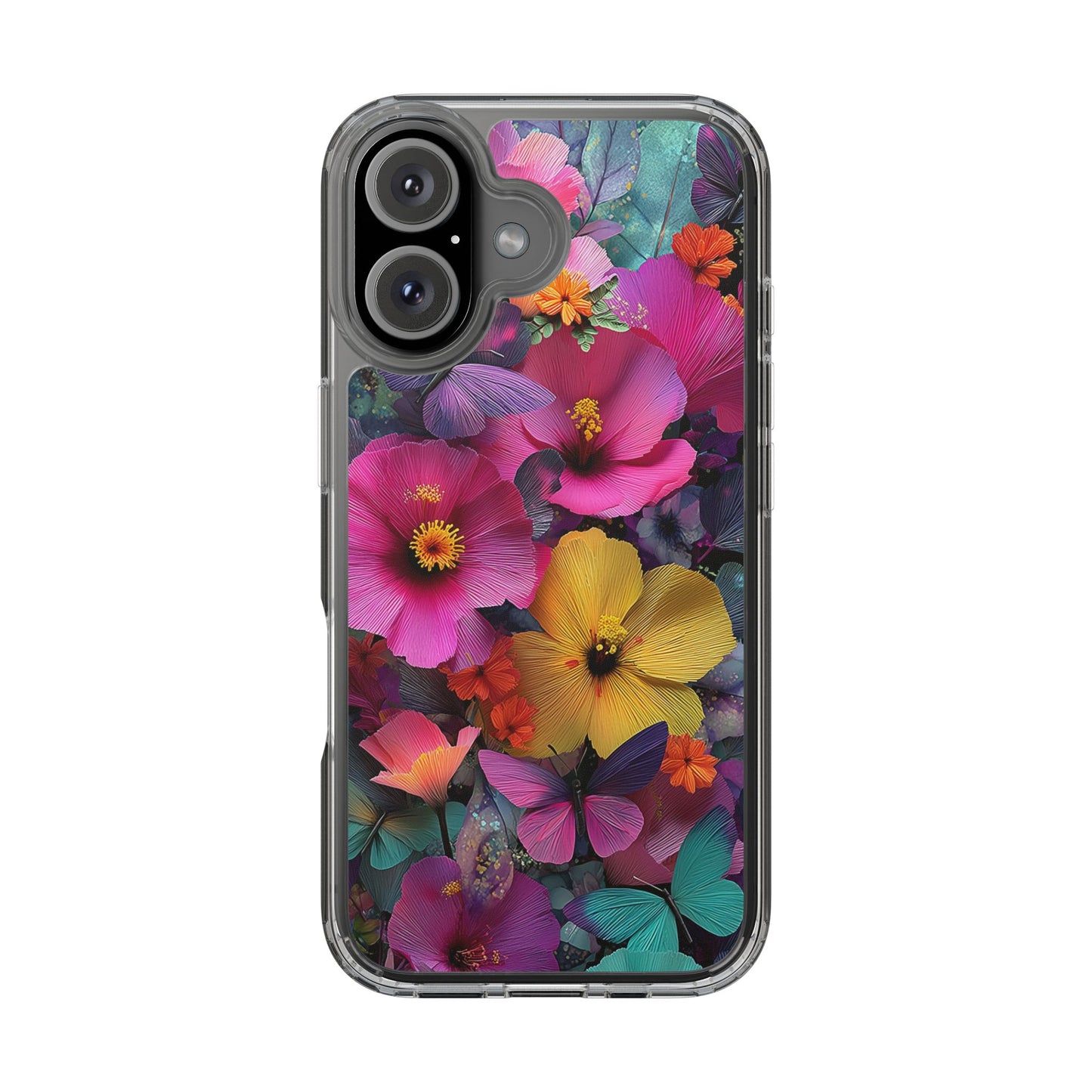 Vibrant Floral Butterfly iPhone Case – Slim Aesthetic Boho Nature Design