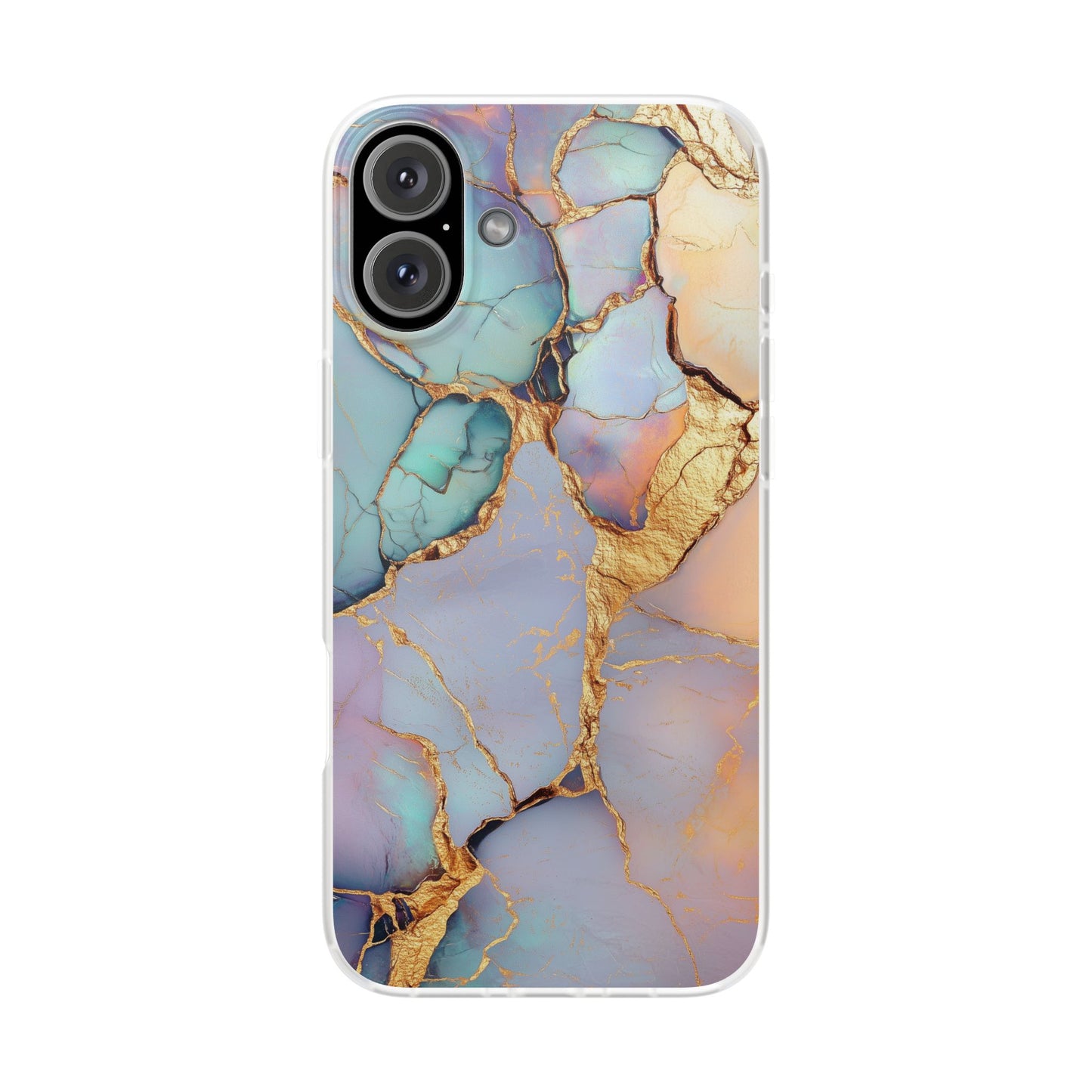 Iridescent Gold Cracks Flexi iPhone Case