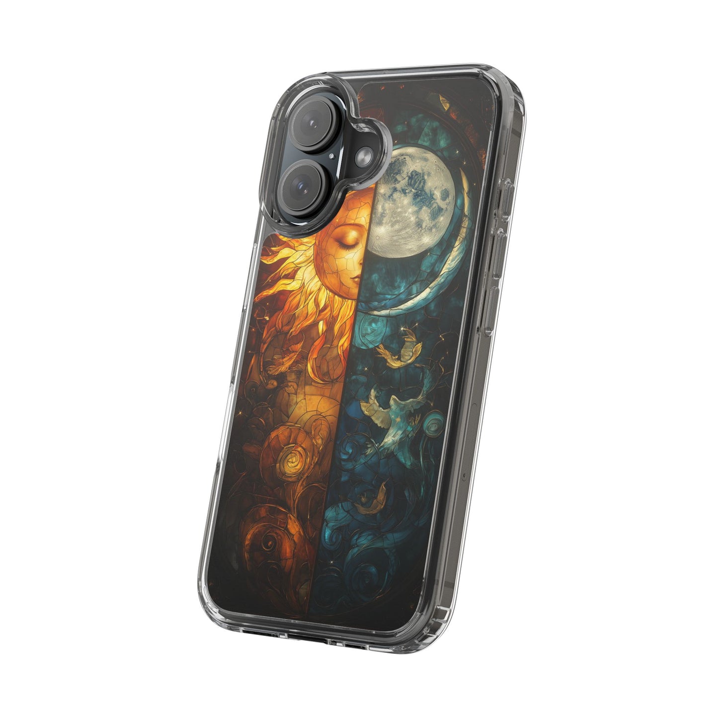 Celestial Sun and Moon Clear iPhone Case