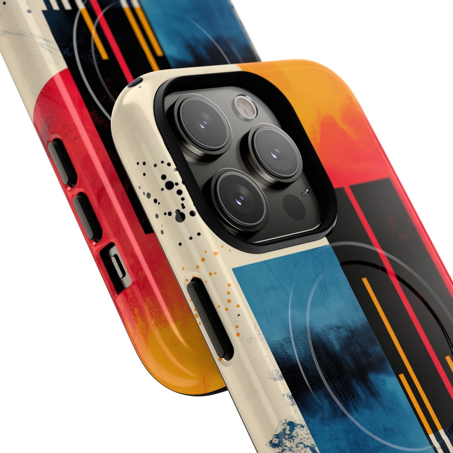 Abstract Tough Magnetic Phone Case - Colorful Geometric Design