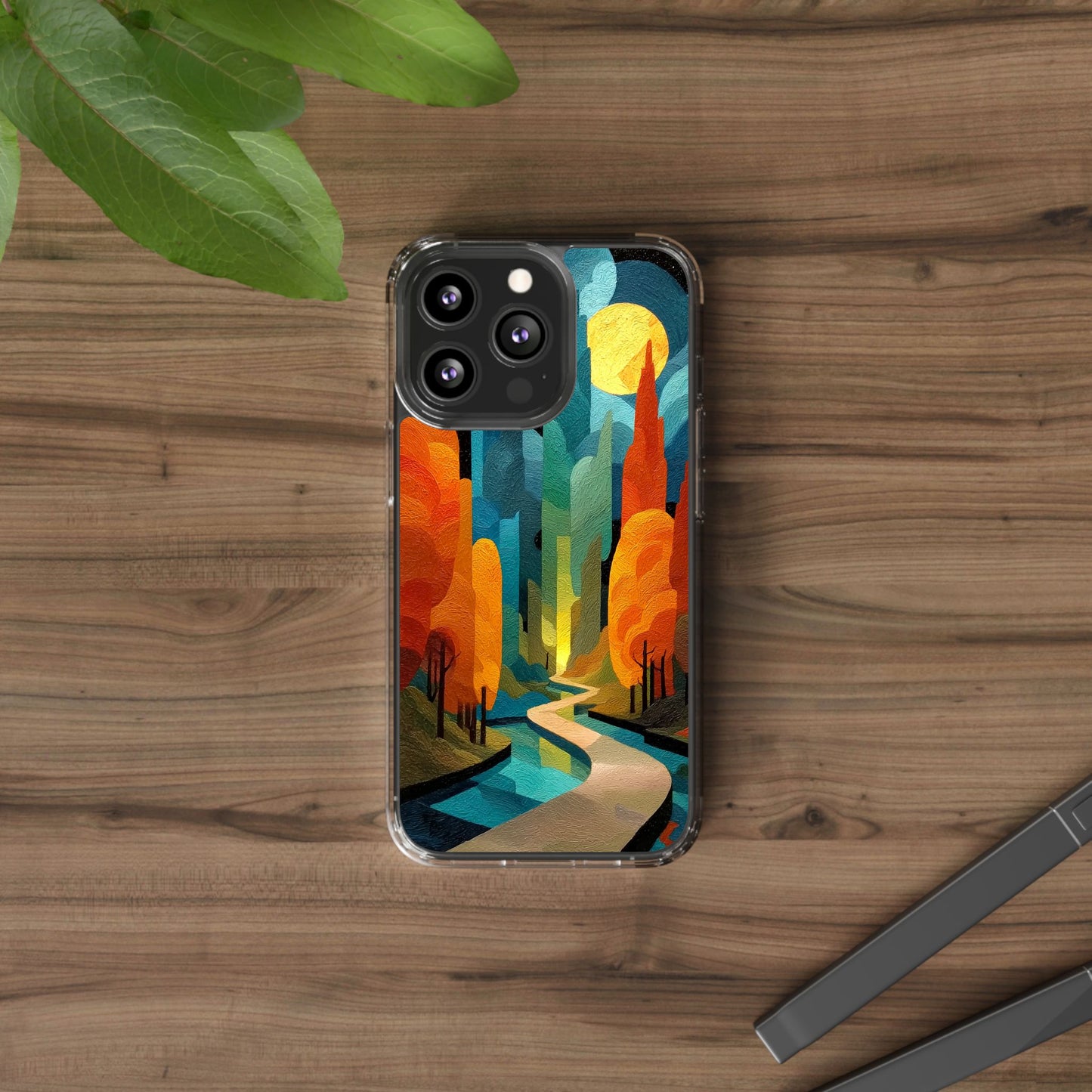 Vibrant Deep Art Landscape Phone Case - Clear Protective Cover for Nature Lovers