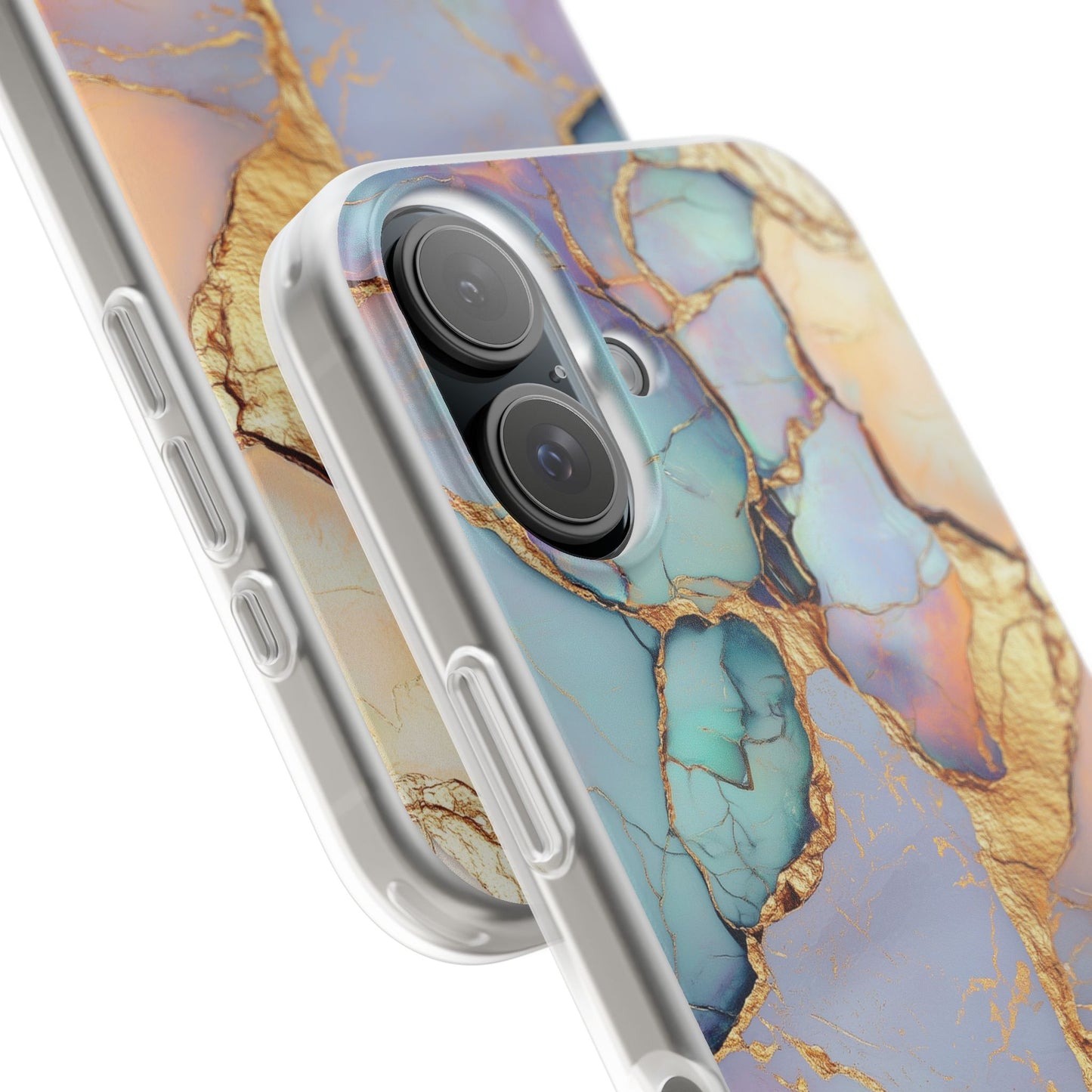 Iridescent Gold Cracks Flexi iPhone Case