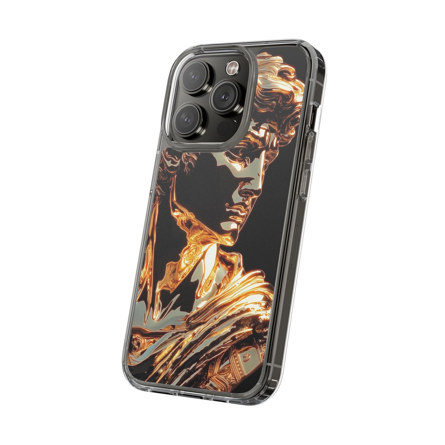 Gold David Sculpture Phone Case – Renaissance Inspired Luxury Art Design