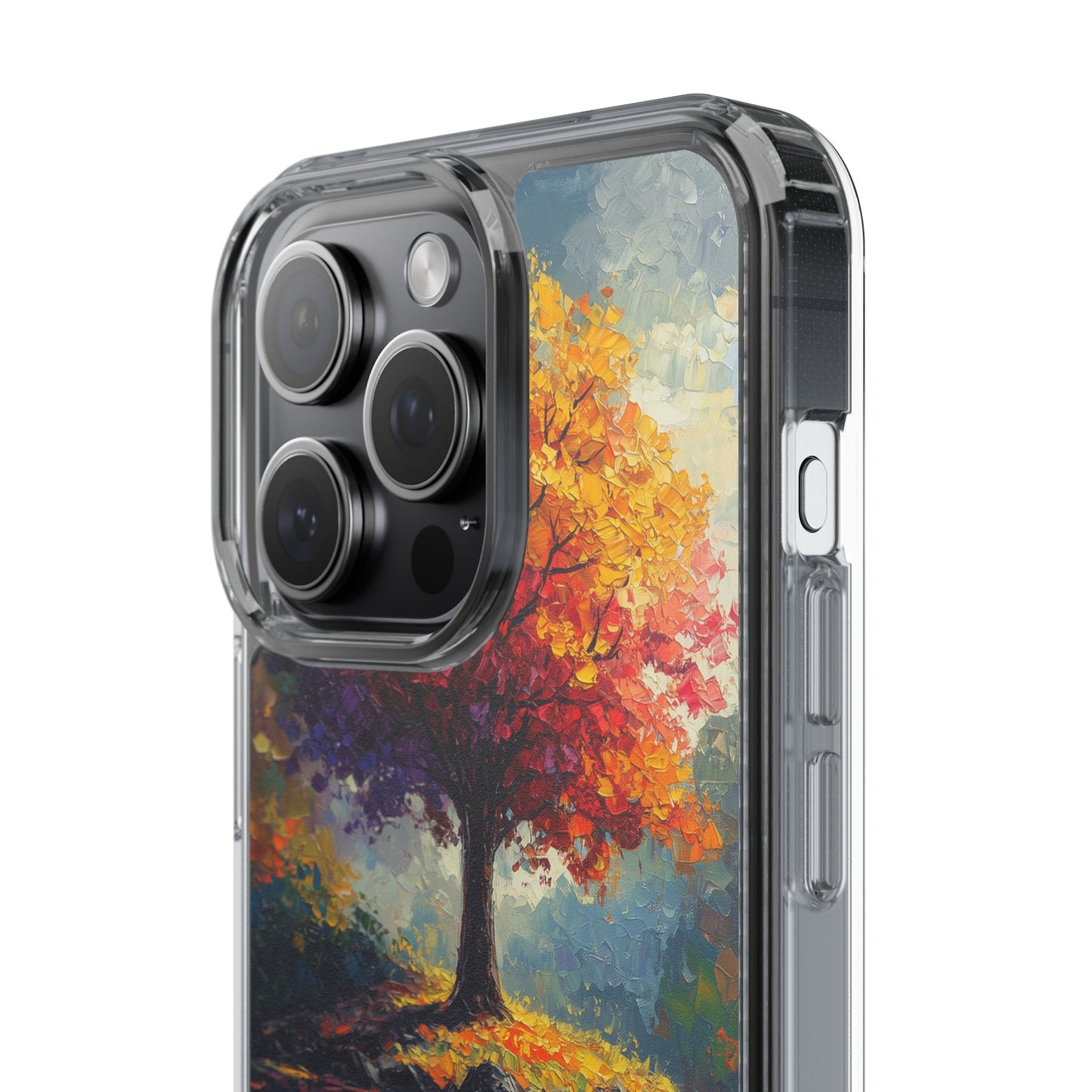 Autumn Landscape Phone Case - Clear Case with Vibrant Tree Design