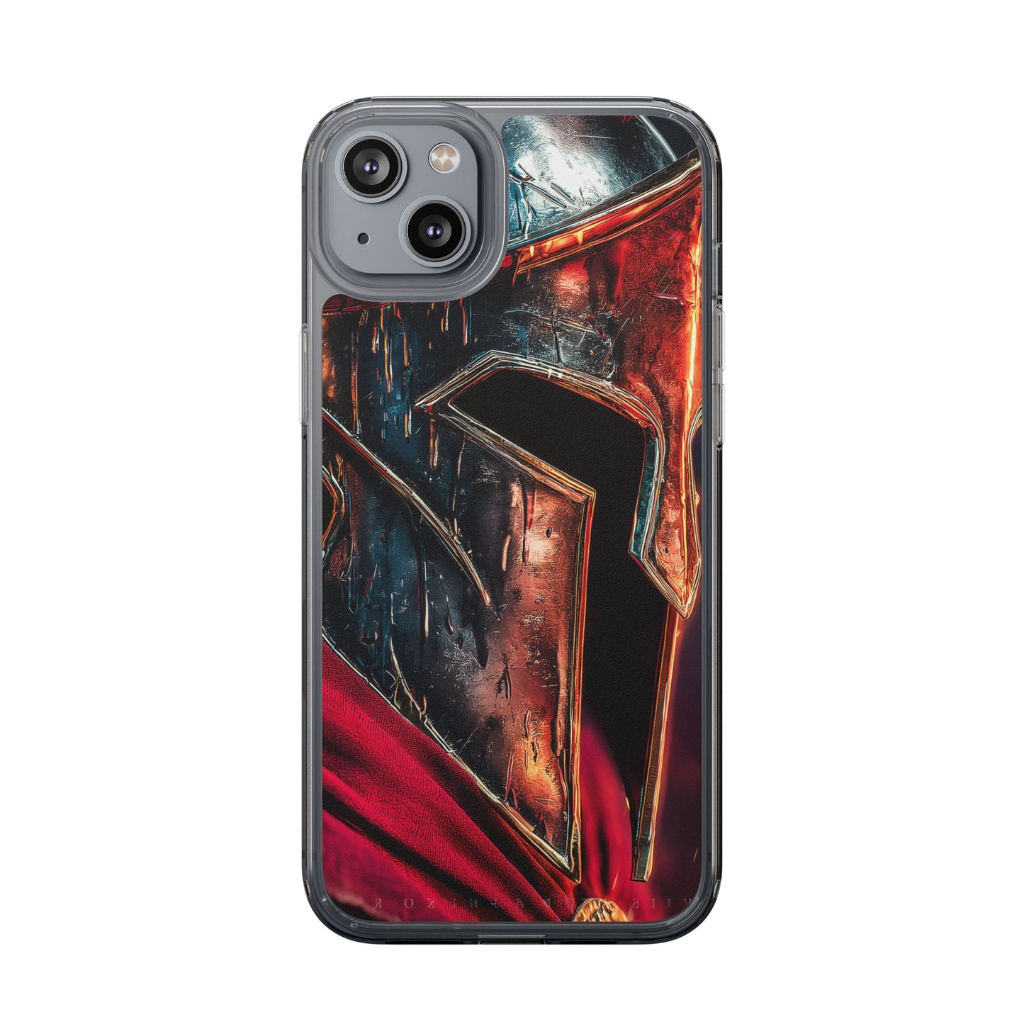 Battle Ready Clear Phone Case - Heroic Spartan Design