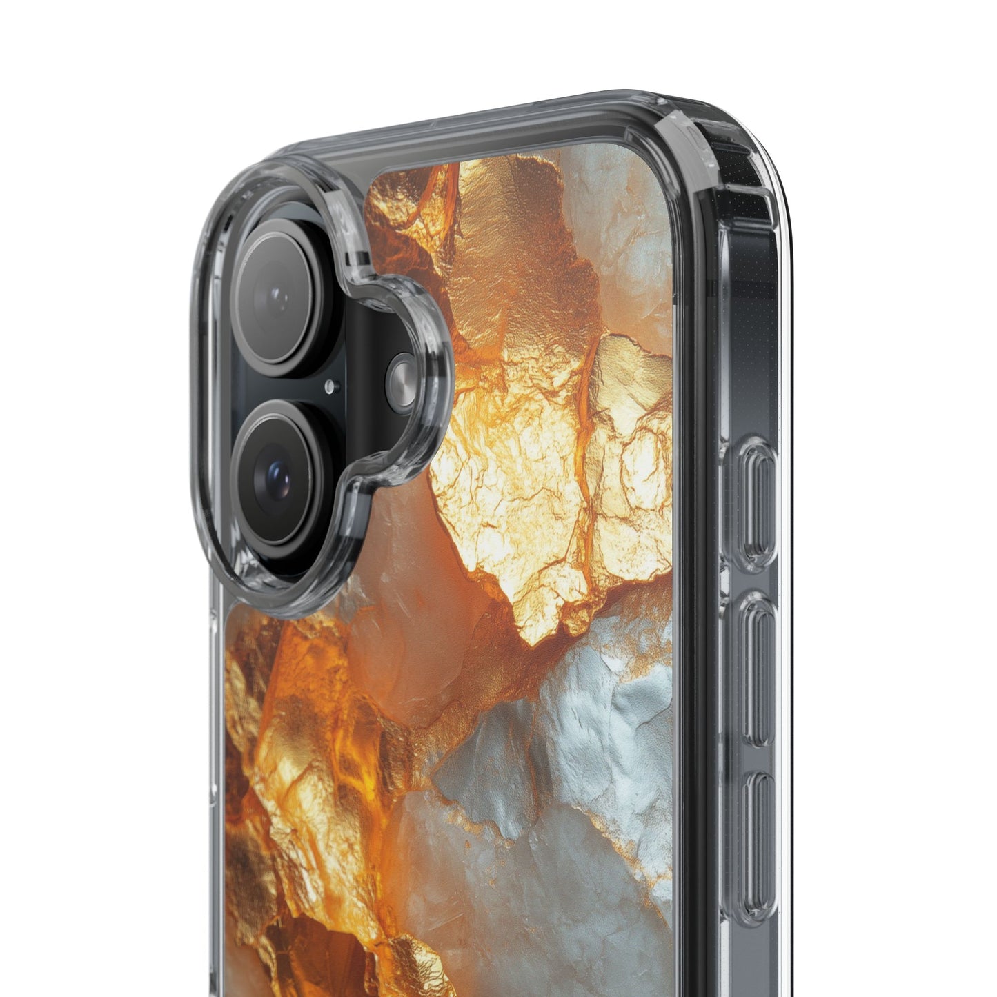 Crystal Clear iPhone Case with Luxe Gold Detail – Trendy Everyday Style