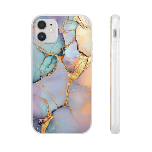 Iridescent Gold Cracks Flexi iPhone Case