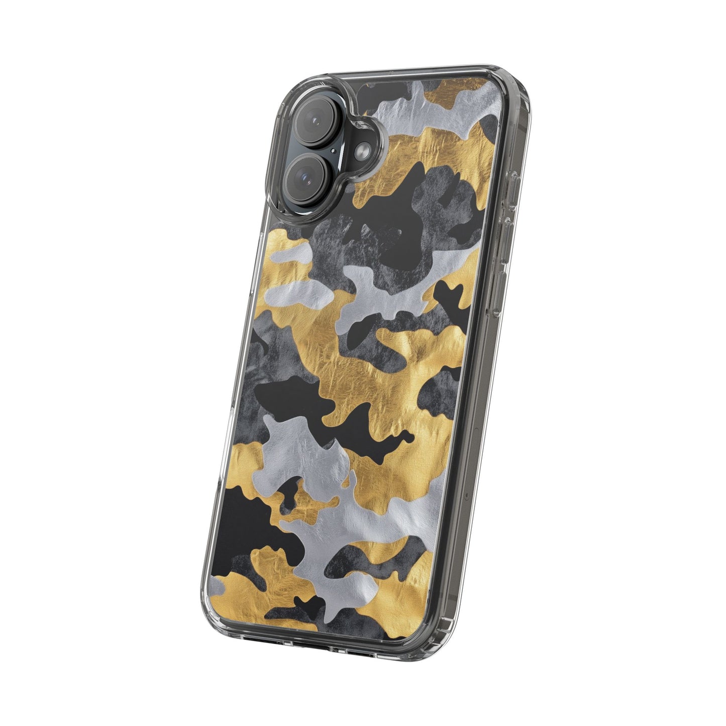Metallic Gold Camo Clear Phone Case - Stylish Phone Cover