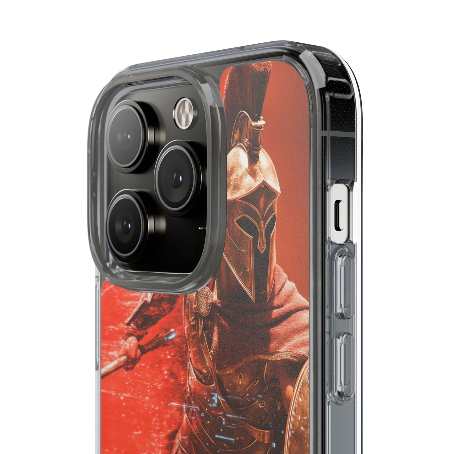 Spartan "Big Duster" Warrior Clear Phone Case - Unique Design for Protection & Style