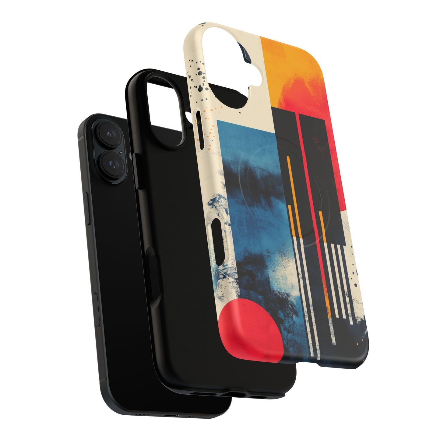 Abstract Tough Magnetic Phone Case - Colorful Geometric Design