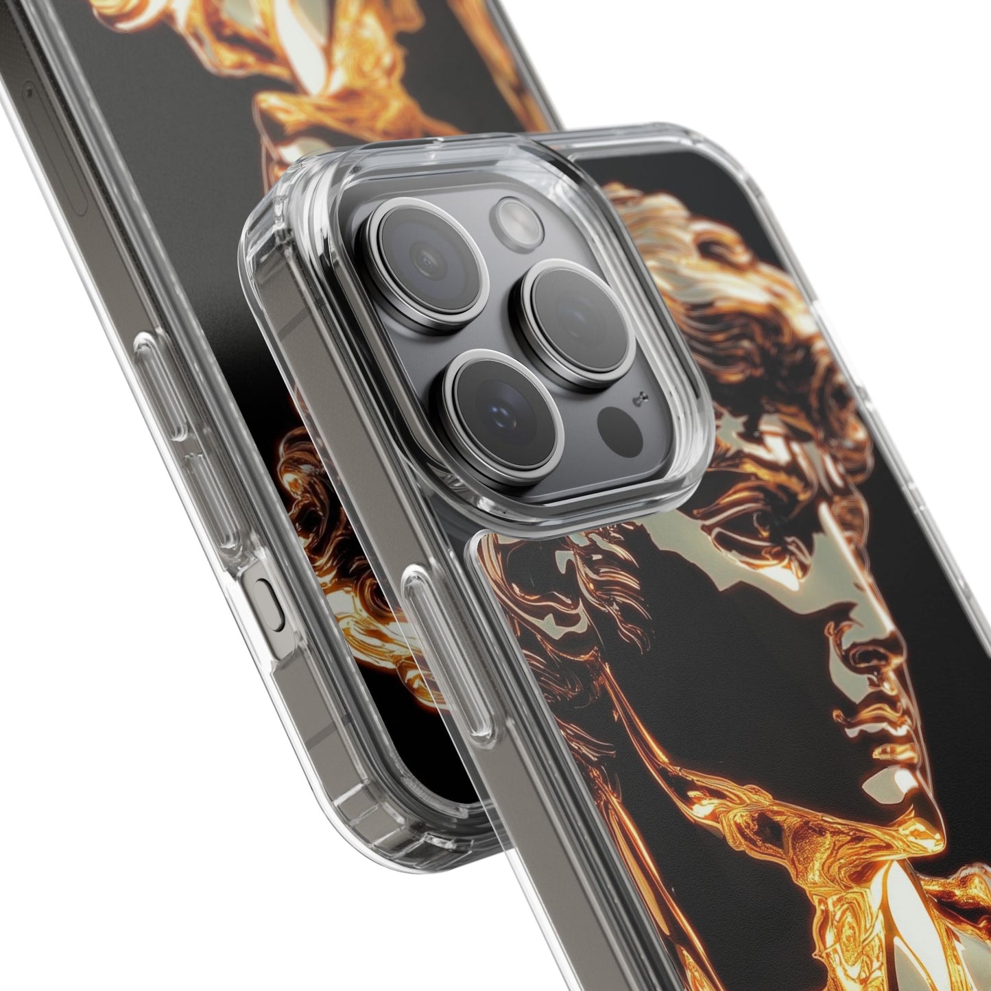 Gold David Sculpture Phone Case – Renaissance Inspired Luxury Art Design