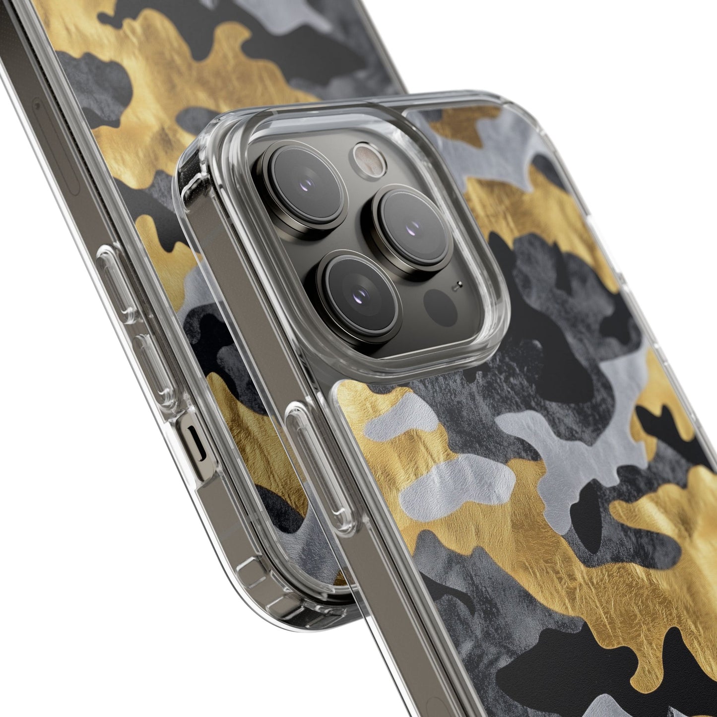 Metallic Gold Camo Clear Phone Case - Stylish Phone Cover