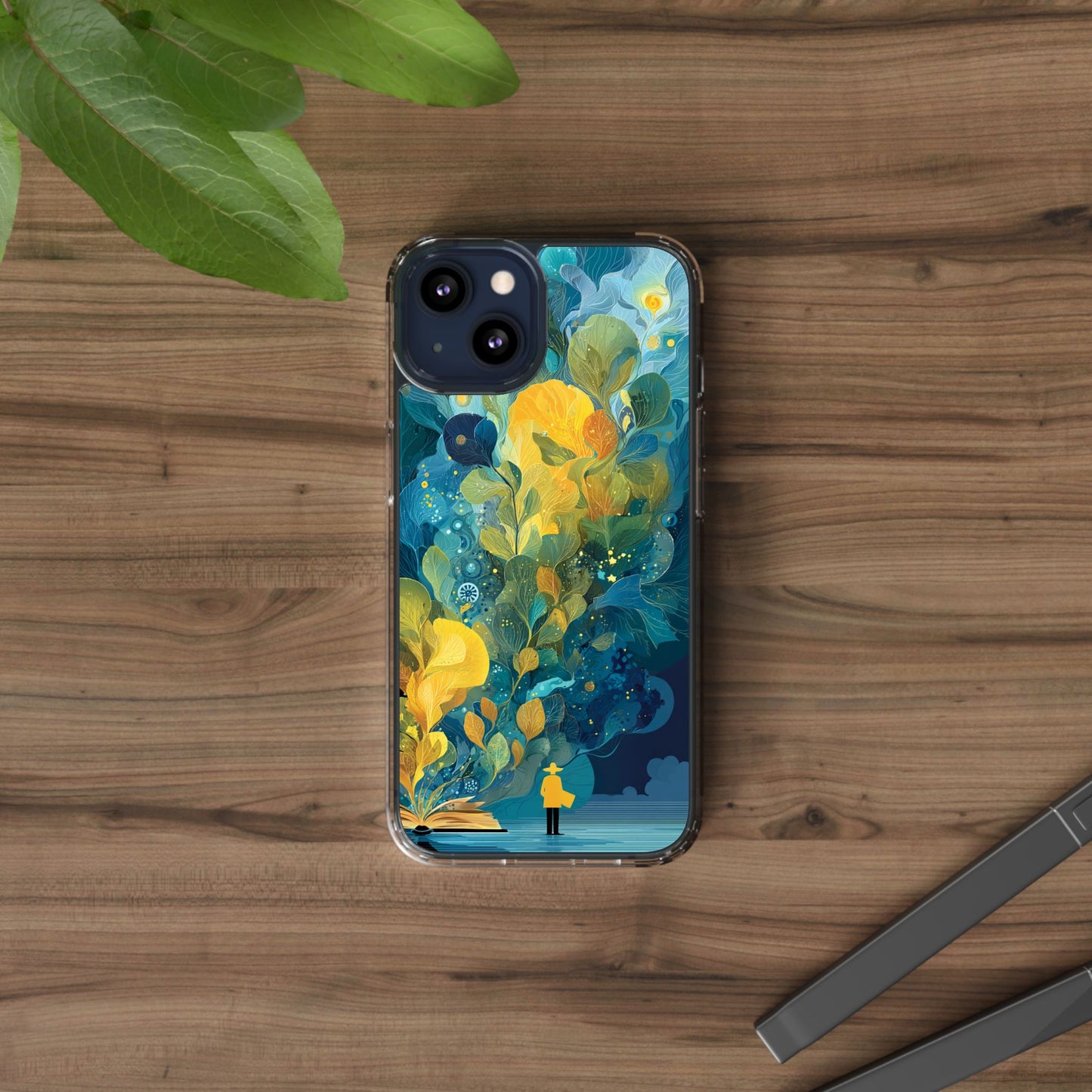 Artistic Reader Clear Phone Case - Design for Creative Souls