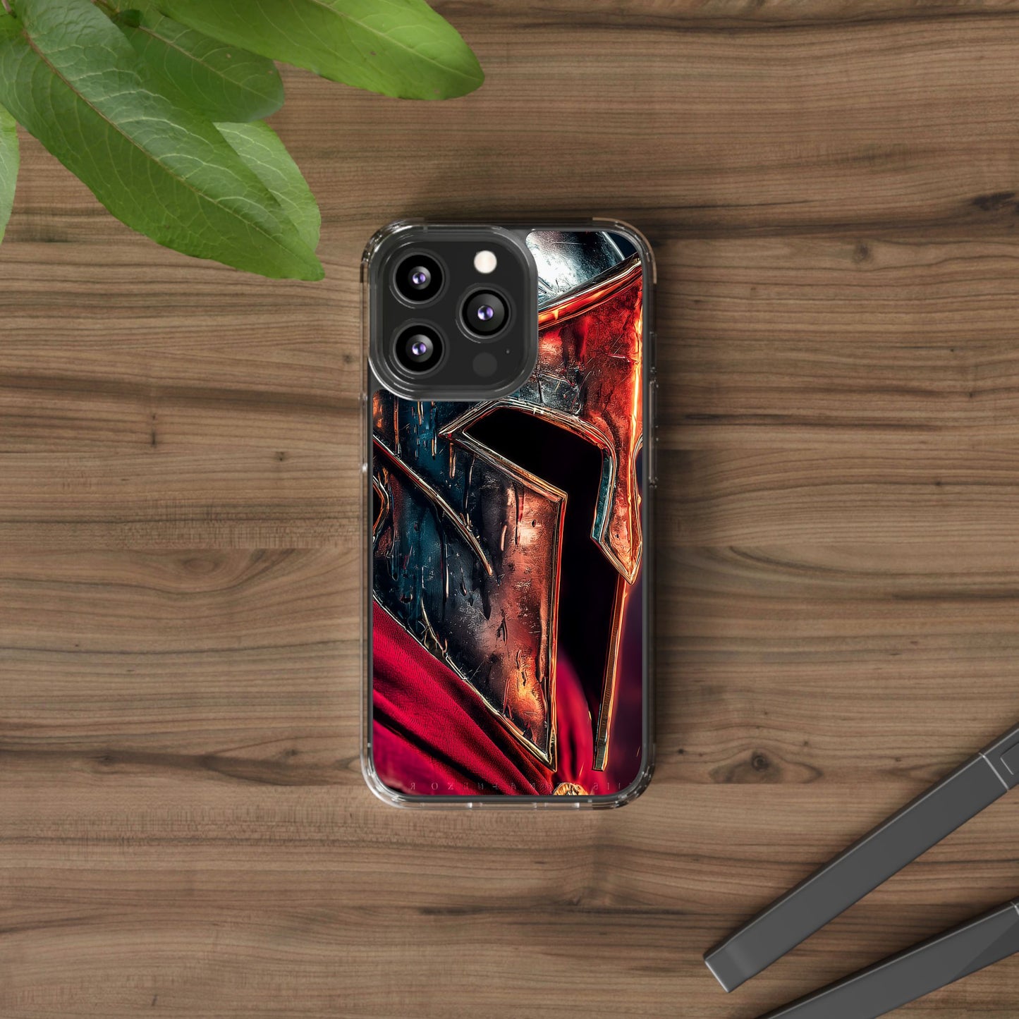 Battle Ready Clear Phone Case - Heroic Spartan Design