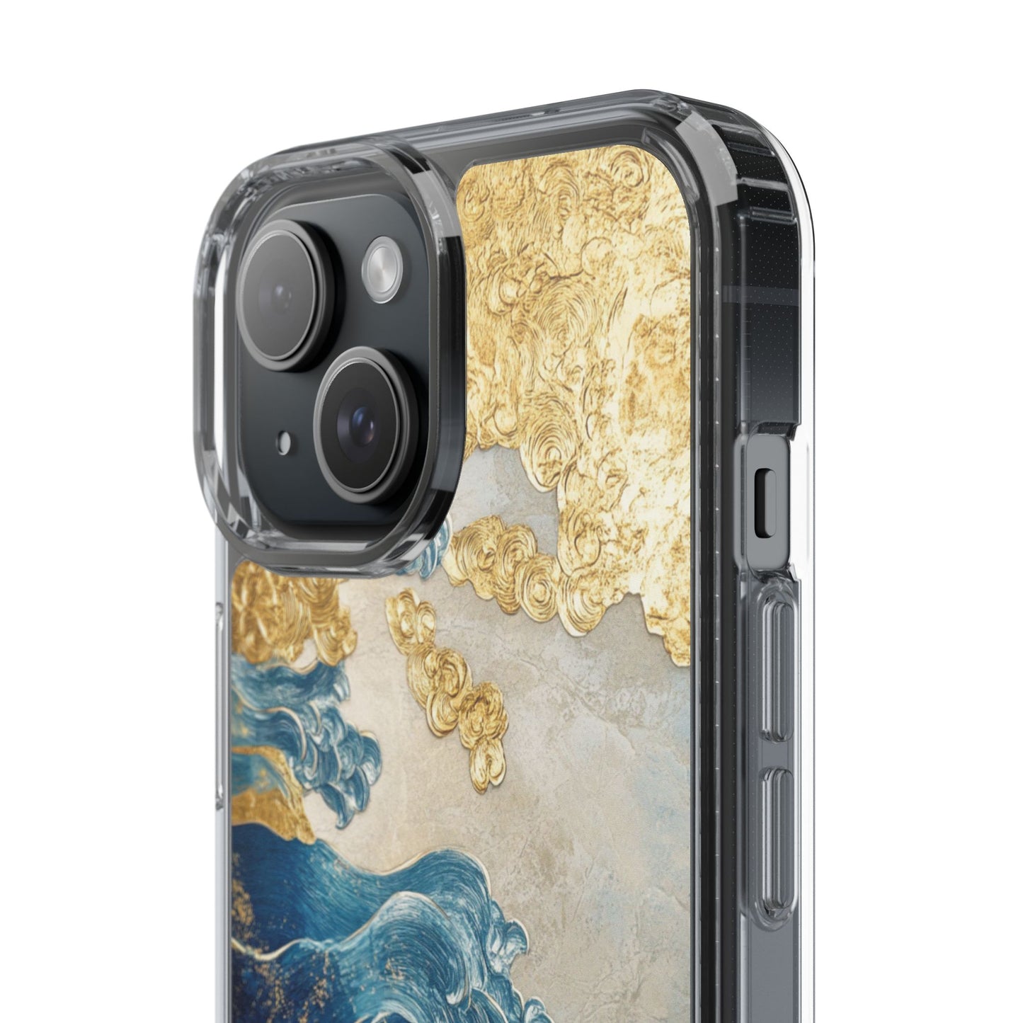 Golden Wave Clear Case - Stylish and Protective iPhone Cover