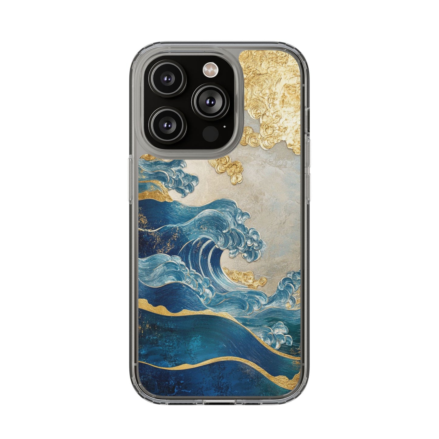 Golden Wave Clear Case - Stylish and Protective iPhone Cover